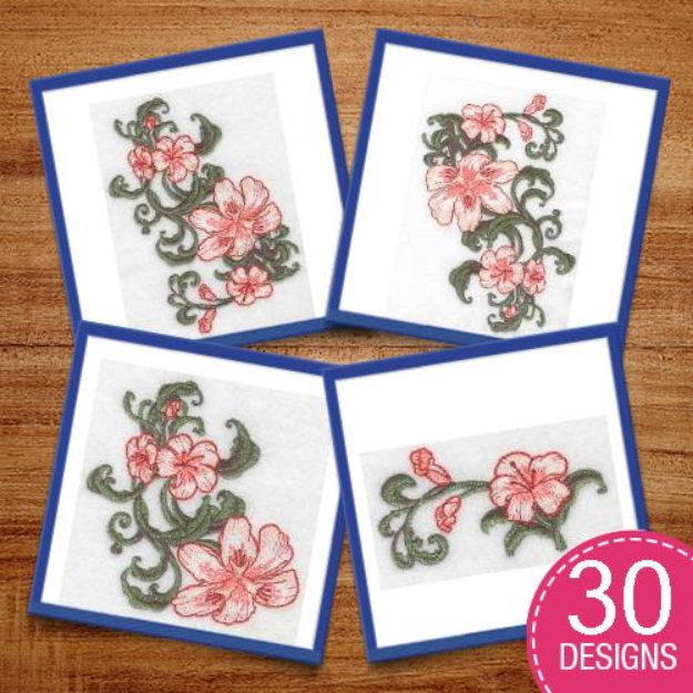Picture of Garden Glory Lilies Embroidery Design Pack