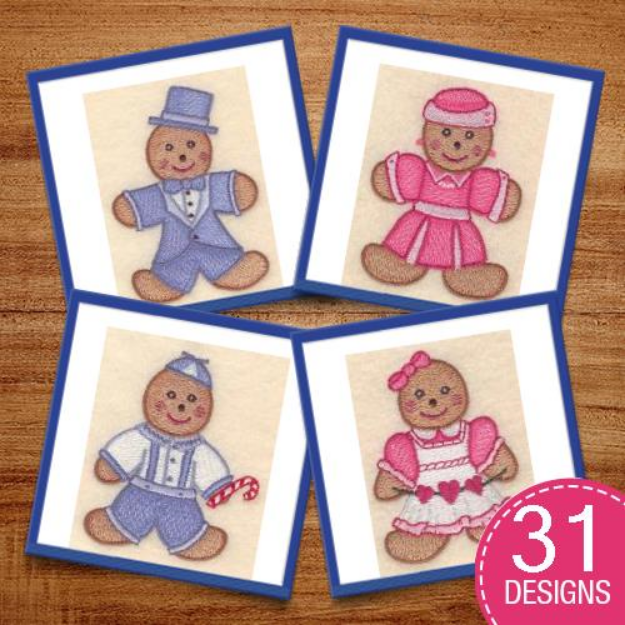 Picture of Gingerbread Embroidery Design Pack
