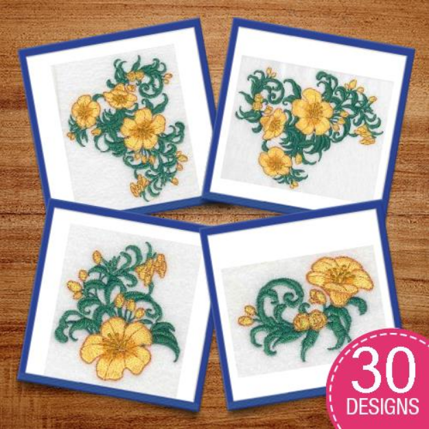 Picture of Garden Glory Yellow Trumpet Embroidery Design Pack