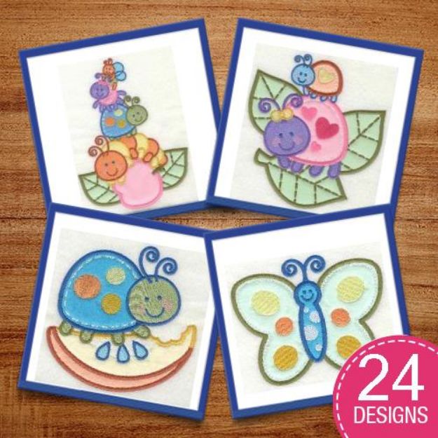 Picture of Adorable Bugs Appliques Embroidery Design Pack