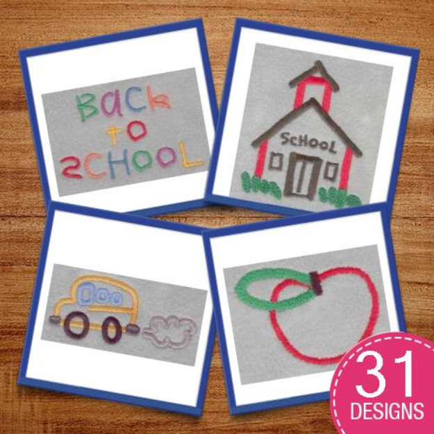 Picture of Back2School Embroidery Design Pack