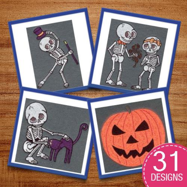 Picture of Spooktacular Skeletons    Embroidery Design Pack