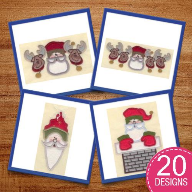 Picture of Holiday Santa Snicker Doodle Embroidery Design Pack