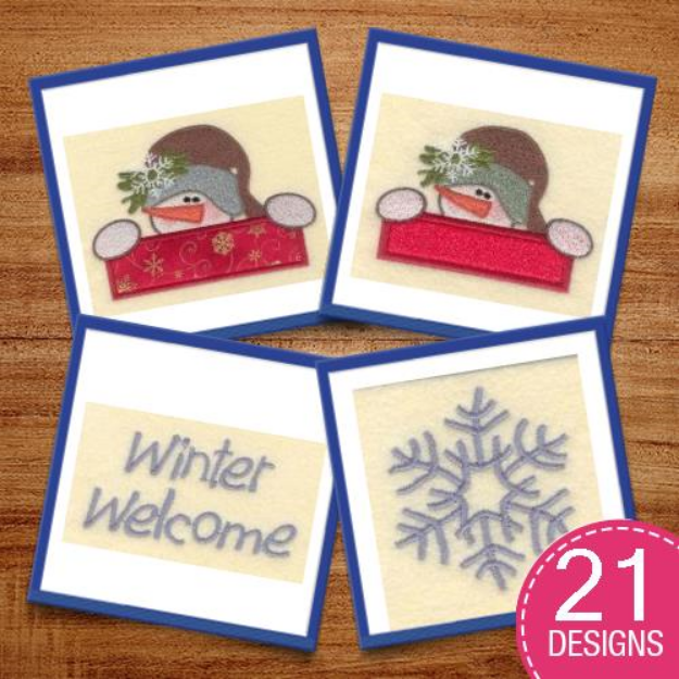Picture of Snicker Doodle Winter Welcome Embroidery Design Pack