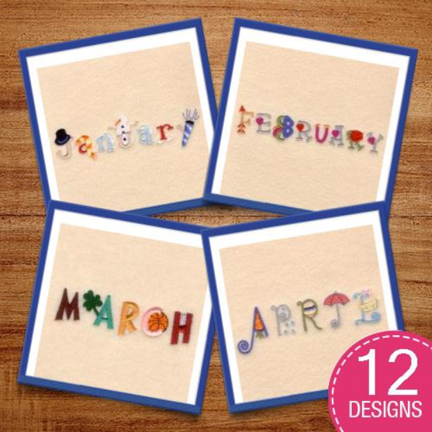 Picture of Decorative Months Design Pack Embroidery Design Pack