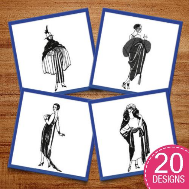 Picture of Art Deco Fashion  Embroidery Design Pack
