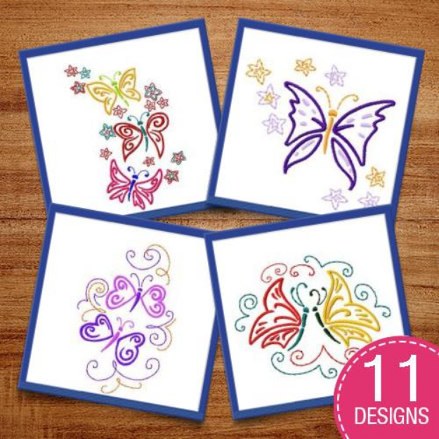 Picture of Butterfly Outlines Embroidery Design Pack