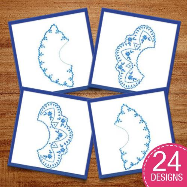 Picture of Collar Outlines Embroidery Design Pack