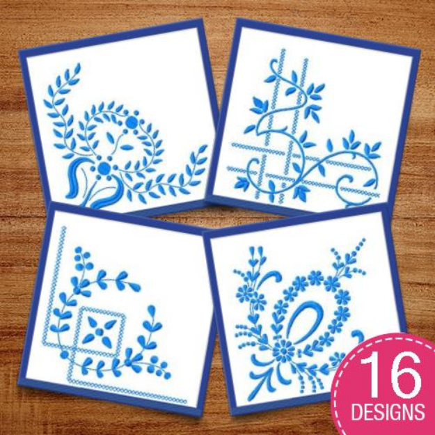 Picture of Floral Corner Borders Embroidery Design Pack