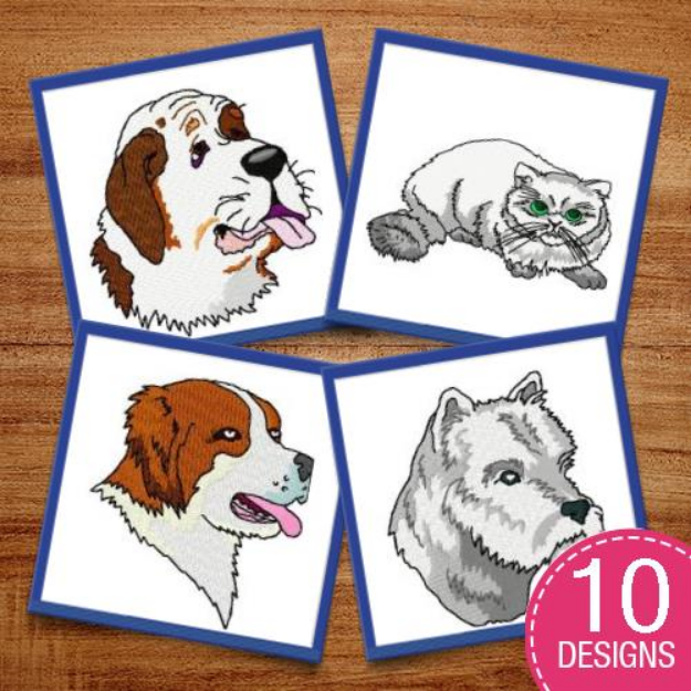 Picture of Dogs & Cats Embroidery Design Pack