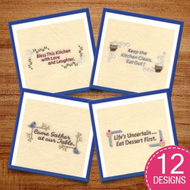 Picture of Kitchen Sayings Design Pack Embroidery Design Pack