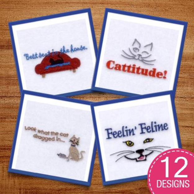 Picture of Cat Sayings Design Pack Embroidery Design Pack