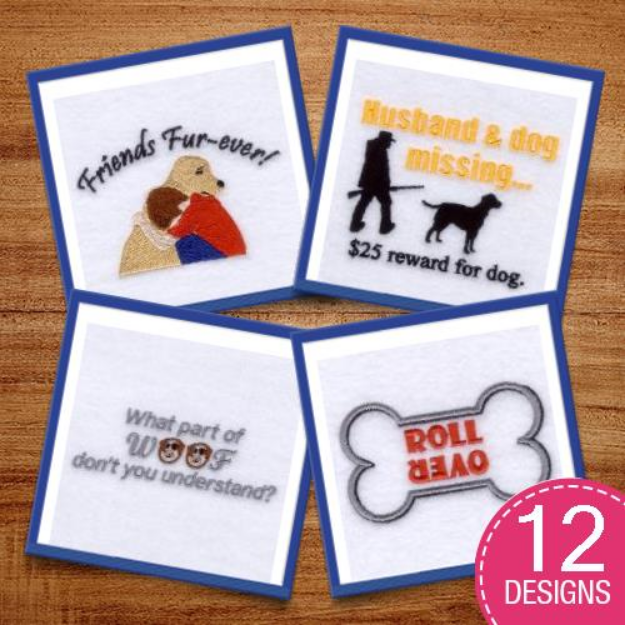 Picture of Dog Sayings Design Pack Embroidery Design Pack