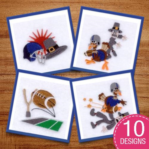 Picture of Turkey vs Pilgrims Football Design Pack Embroidery Design Pack
