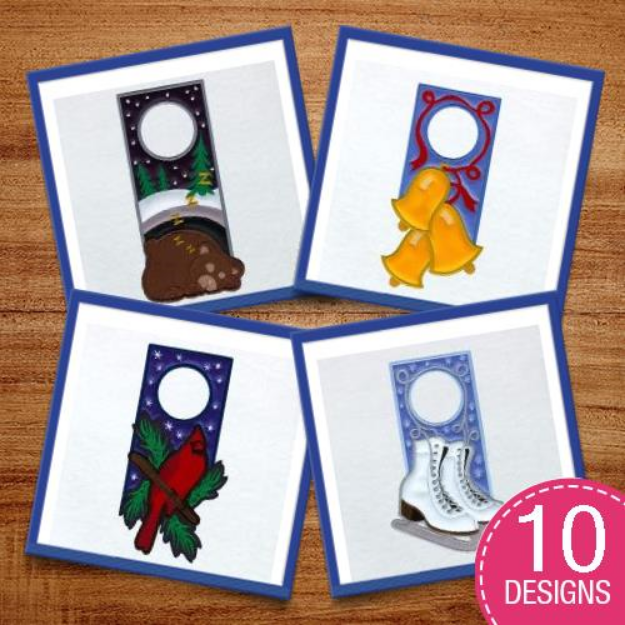 Picture of Winter Door Hangers Applique Design Pack Embroidery Design Pack