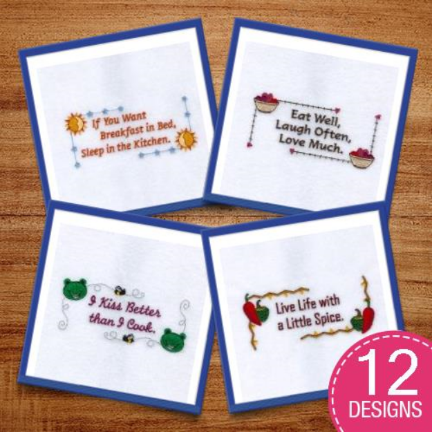 Picture of Kitchen Sayings #2 Design Pack Embroidery Design Pack