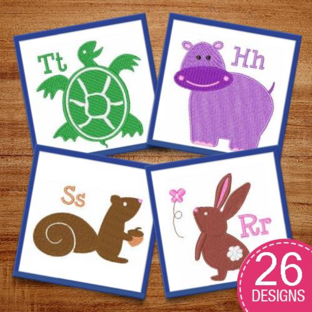 Picture of Animal Alphabet Embroidery Design Pack