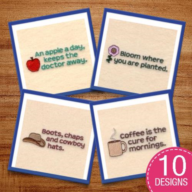 Picture of Occupational Sayings Design Pack Embroidery Design Pack