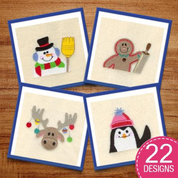 Picture of Christmas Applique Pockets Design Pack Embroidery Design Pack