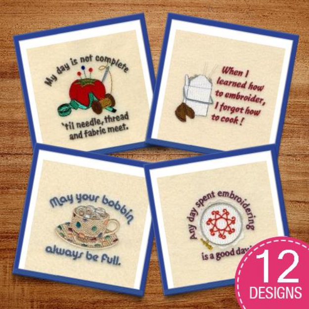 Picture of Phrases Embroidery Design Pack