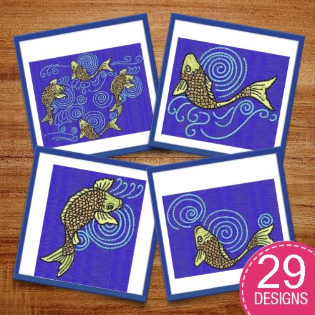 Picture of Jumbo Koi Pond Embroidery Design Pack