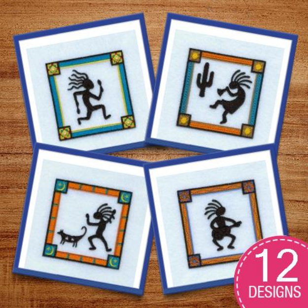 Picture of Kokopelli Squares Design Pack Embroidery Design Pack