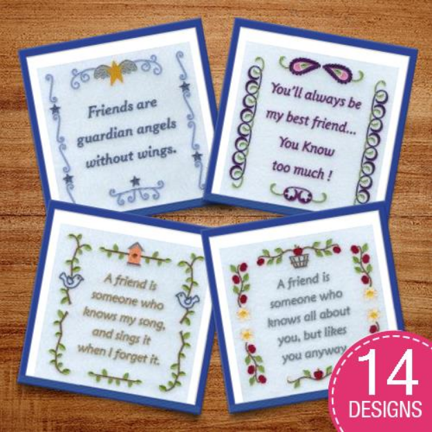Picture of Friendship Sayings Design Pack Embroidery Design Pack