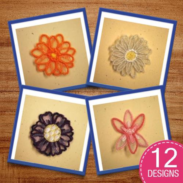 Picture of 3D Flowers Embroidery Design Pack