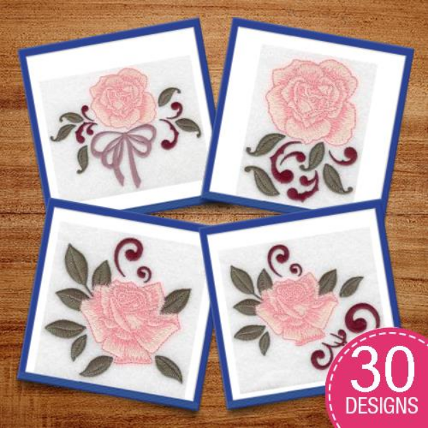 Picture of Garden Roses Embroidery Design Pack