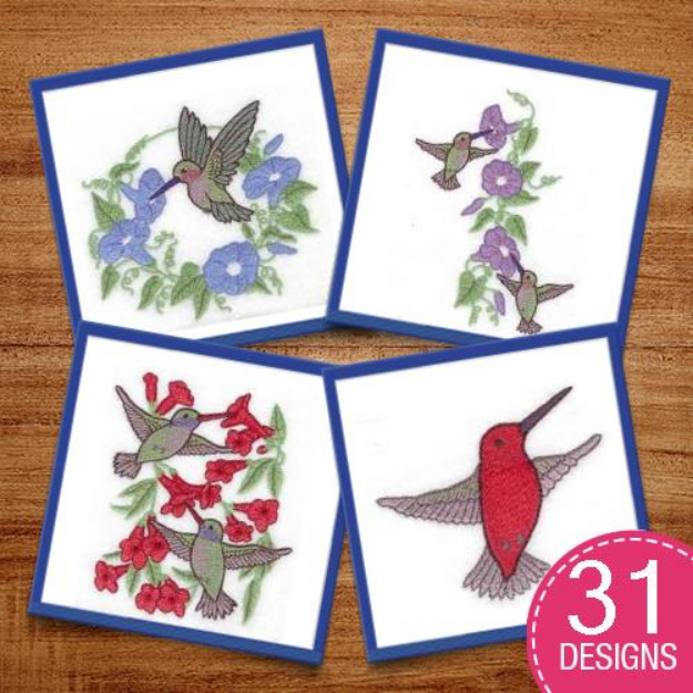 Picture of Humming birds Embroidery Design Pack