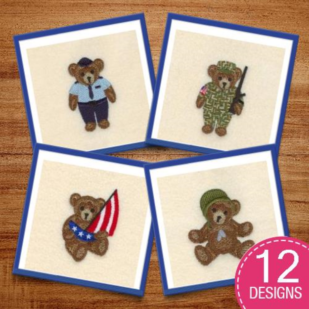 Picture of Military Remembrance Bears Design Pack Embroidery Design Pack