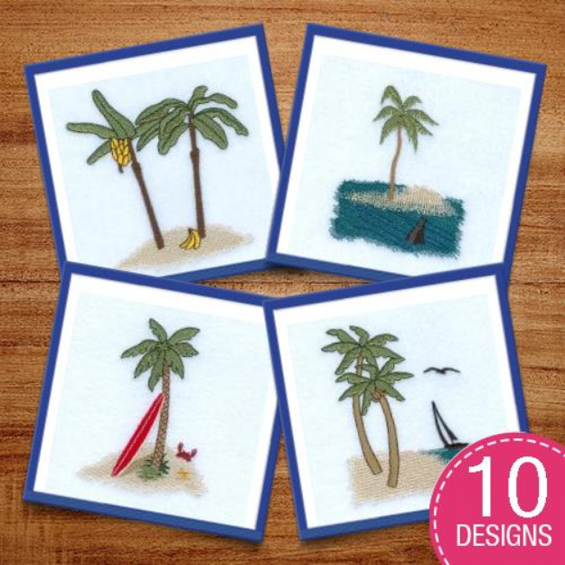 Picture of Palm Tree Beaches Embroidery Design Pack