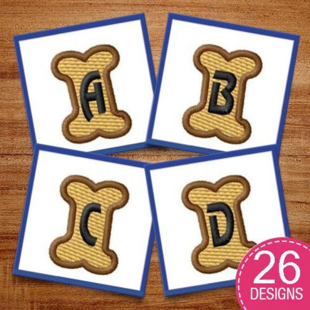 Picture of Doggie Letters Embroidery Design Pack