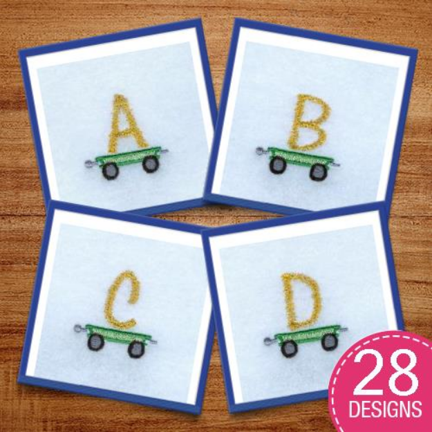 Picture of Tractor Alphabet Design Pack Embroidery Design Pack