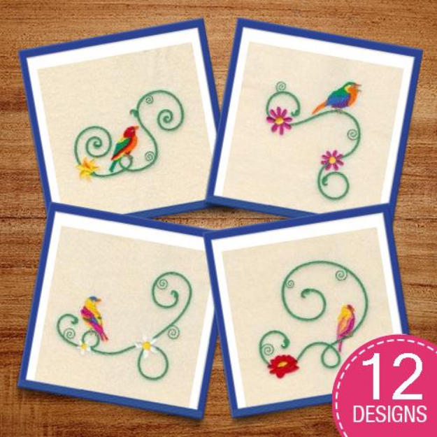 Picture of Whimsical Songbirds Embroidery Design Pack