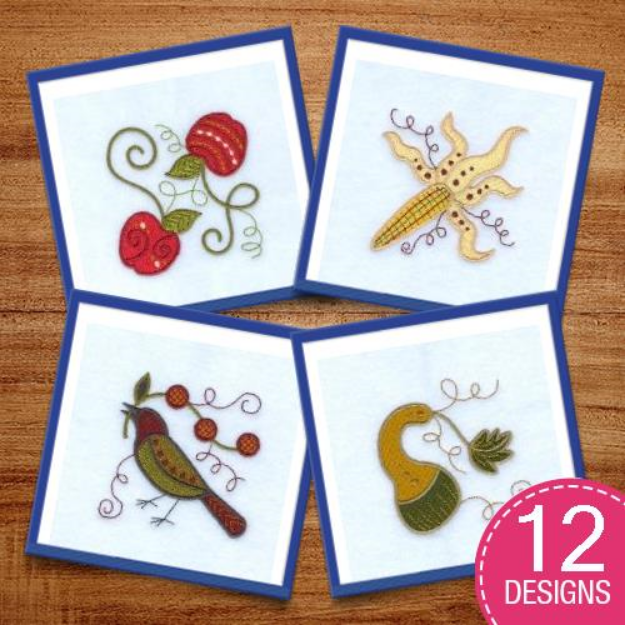 Picture of Fall Jacobean Singles Embroidery Design Pack