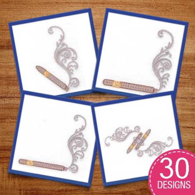 Picture of Manly Motifs Cigars Embroidery Design Pack