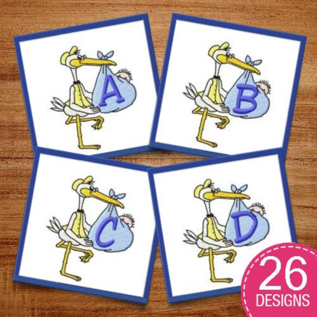 Picture of Stork Embroidery Design Pack