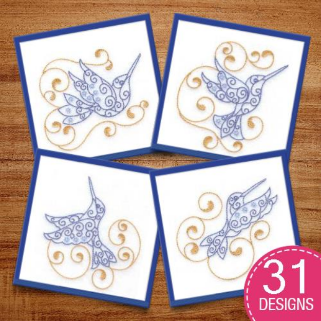 Picture of Hummingbird Swirls Embroidery Design Pack
