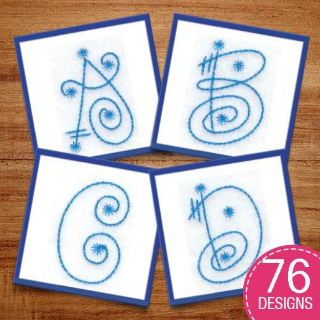 Picture of Swirl Alphabet Embroidery Design Pack