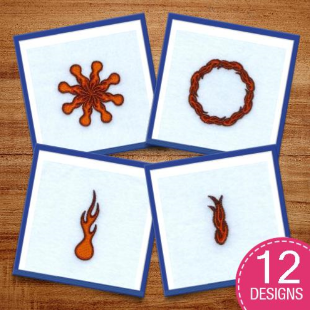 Picture of Flames Embroidery Design Pack