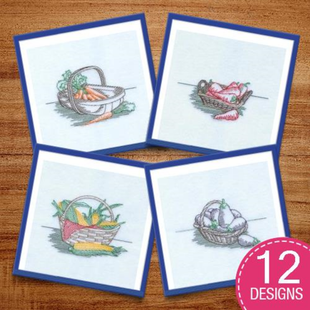 Picture of Vintage Vegetables Embroidery Design Pack