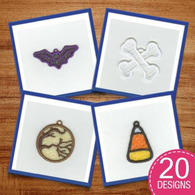 Picture of Lace Halloween Charms Embroidery Design Pack