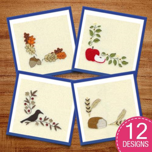 Picture of Thanksgiving Décor Corners 2 Embroidery Design Pack