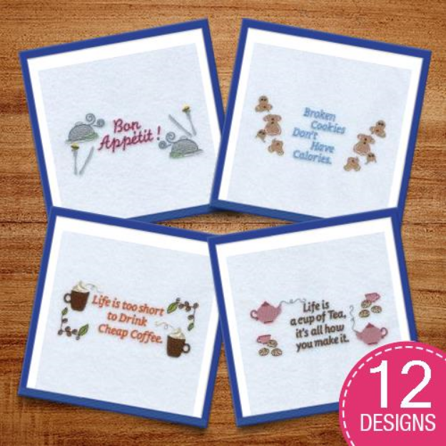 Picture of Kitchen Sayings Embroidery Design Pack