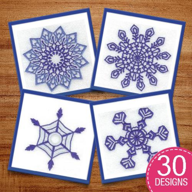Picture of Crystal Snowflakes Embroidery Design Pack
