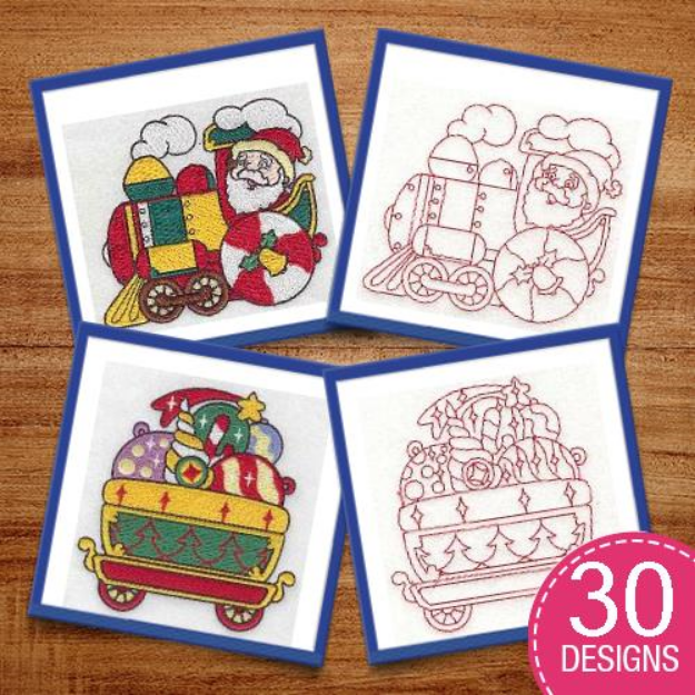 Picture of Fancy Christmas Train Embroidery Design Pack