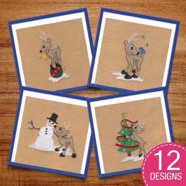 Picture of Reindeer at Play Embroidery Design Pack