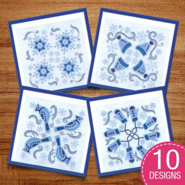 Picture of Winter Jacobean Squares Embroidery Design Pack