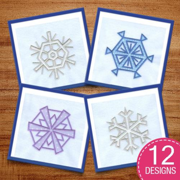 Picture of Snowflake Applique 6" Embroidery Design Pack